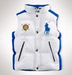 new style polo ralph lauren veste sans manches 2013 hommes big polo mode blanc bleu